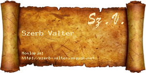 Szerb Valter névjegykártya